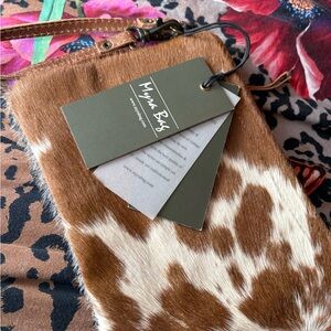 Myra Bag White and brown Harlon small bag. Cowhide BNWT